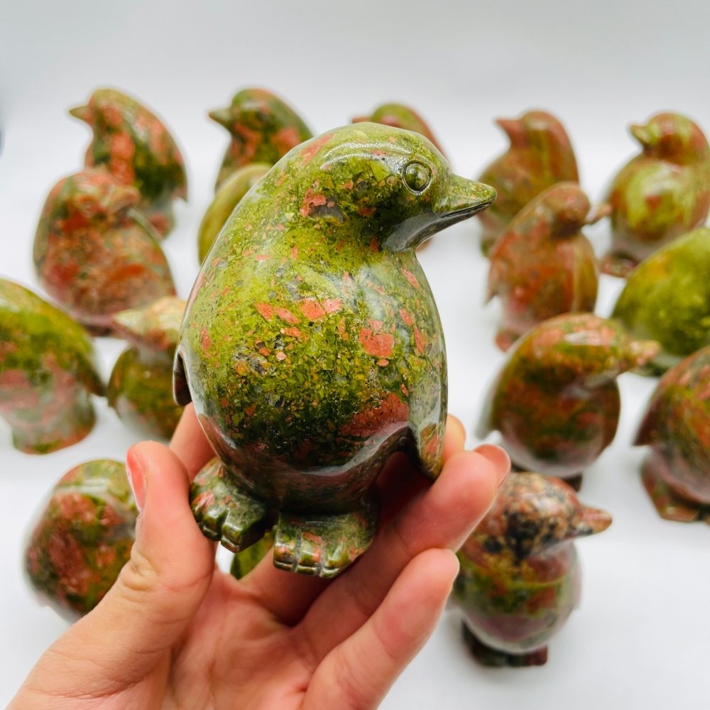 18 Pieces Unakite Penguin Carving -Wholesale Crystals