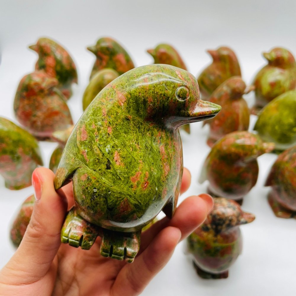 18 Pieces Unakite Penguin Carving -Wholesale Crystals