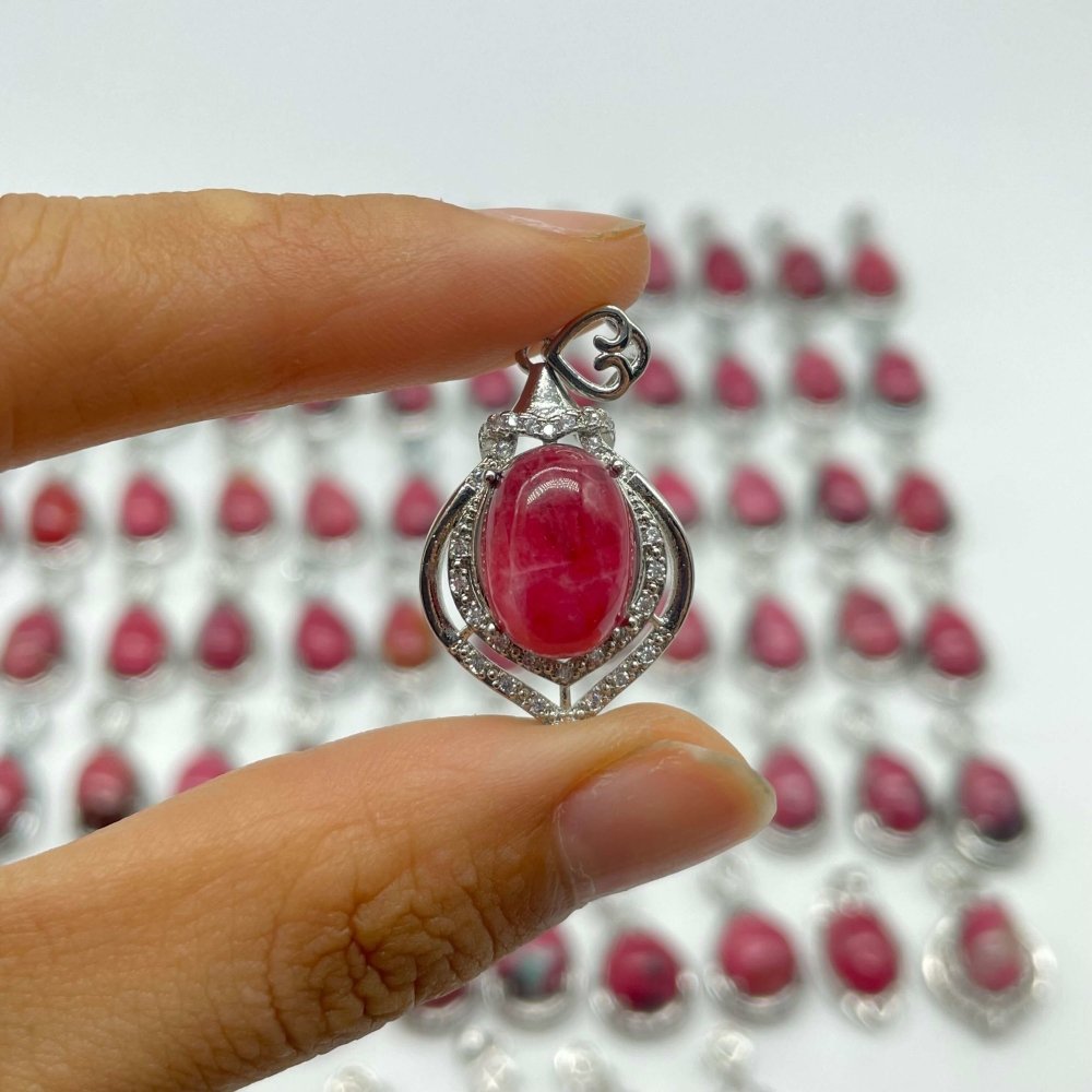 77 Pieces Beautiful Rhodonite Different Styles Pendant -Wholesale Crystals
