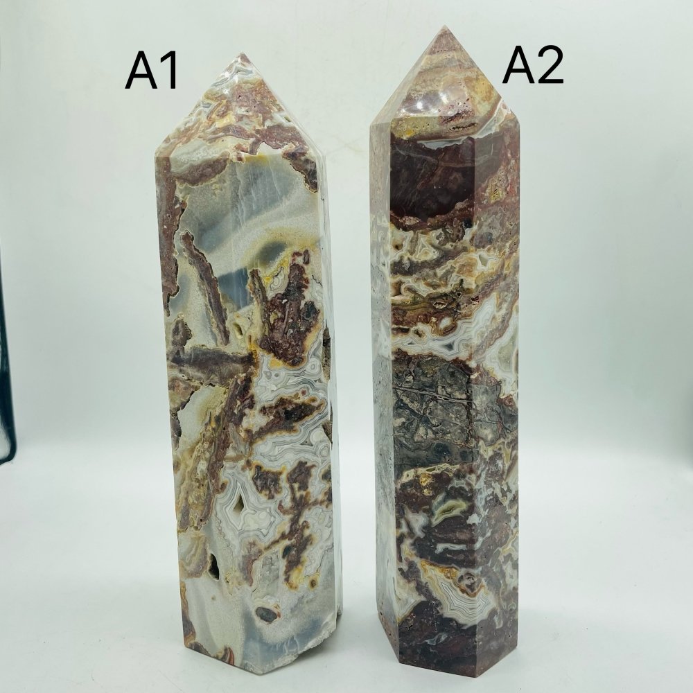 2 Piece Moroccan Agate Tower Point -Wholesale Crystals