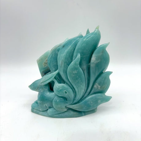 2 Pieces Caribbean Calcite Nine-tailed Fox Crystal Carving -Wholesale Crystals