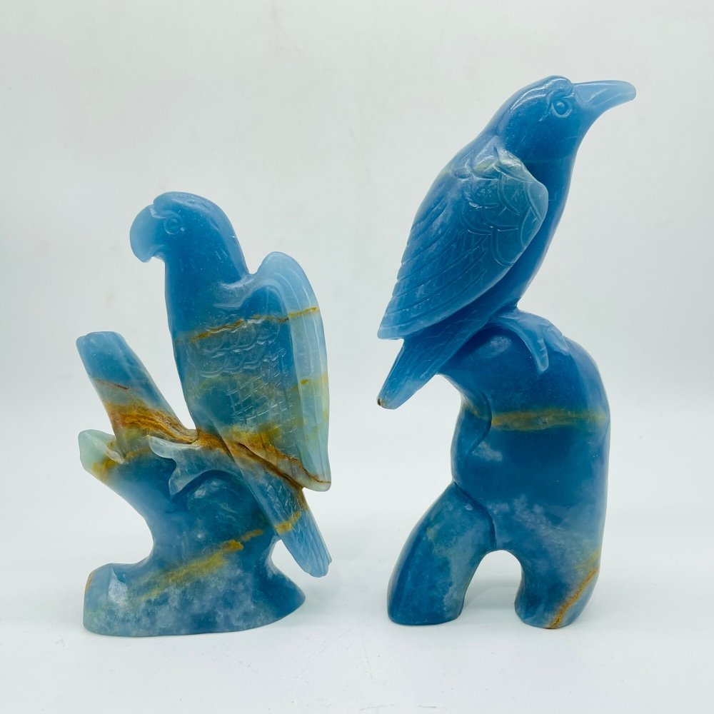2 Pieces High Quality Blue Onyx Bird Carving -Wholesale Crystals