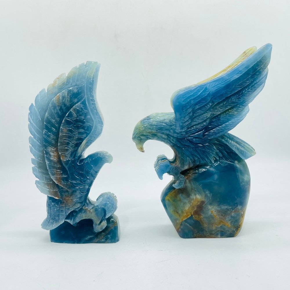 2 Pieces High Quality Blue Onyx Eagle Carving -Wholesale Crystals