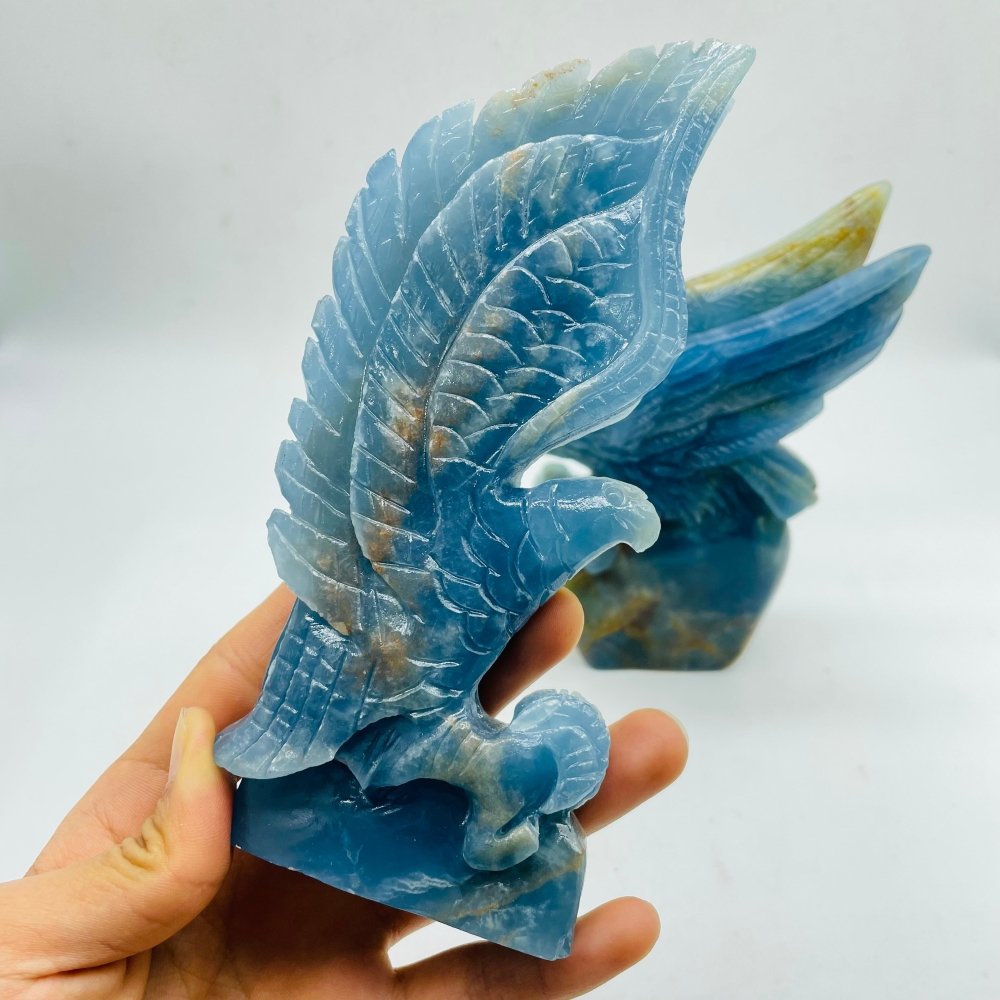 2 Pieces High Quality Blue Onyx Eagle Carving -Wholesale Crystals