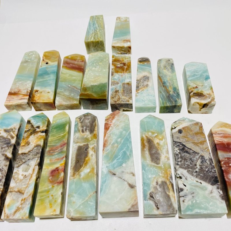 18 Pieces Large Caribbean Calcite Four-Sided Points -Wholesale Crystals