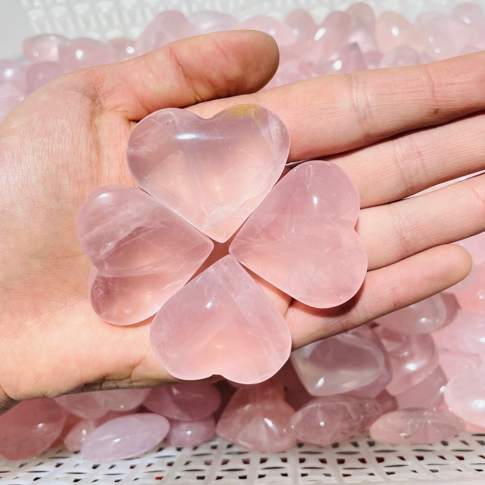 200 Pieces Pink Madagascar Rose Quartz Heart -Wholesale Crystals