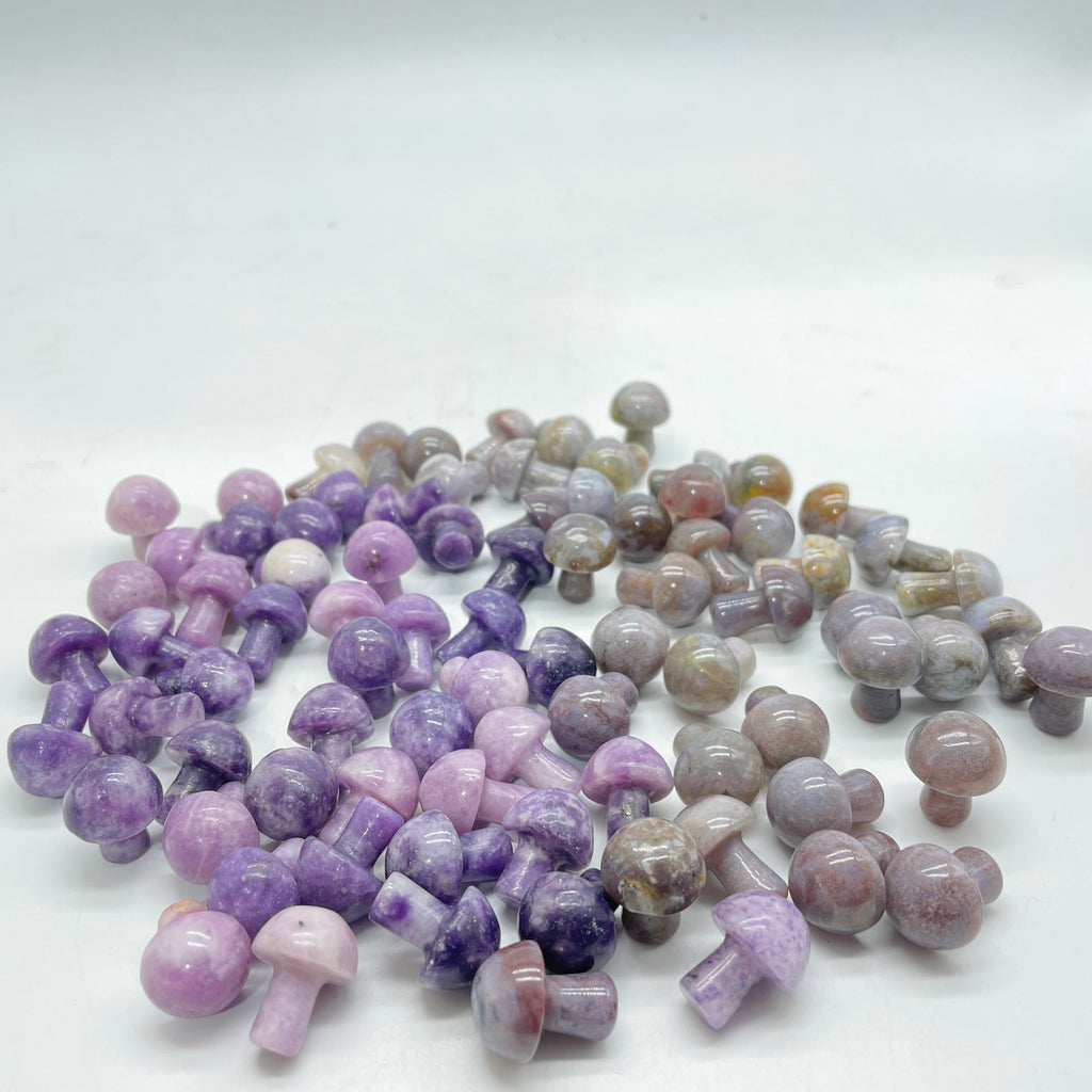 Lepidolite&India Agate Mushroom Wholesale -Wholesale Crystals