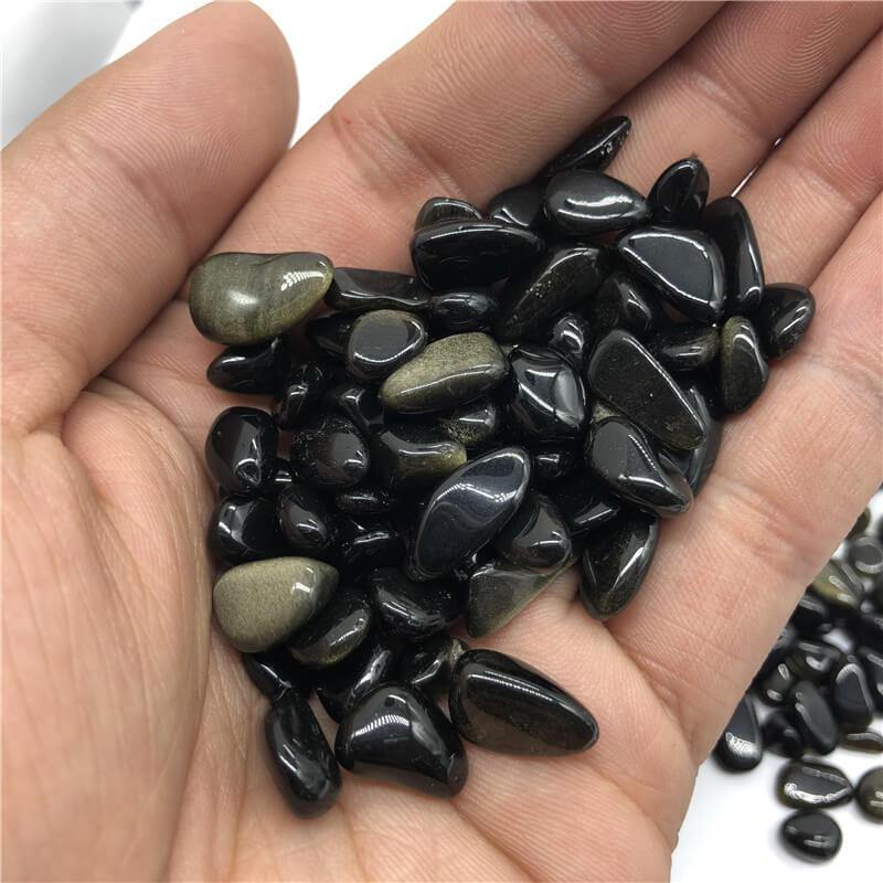 Golden Obsidian quartz Gravel Stone Chips -Wholesale Crystals