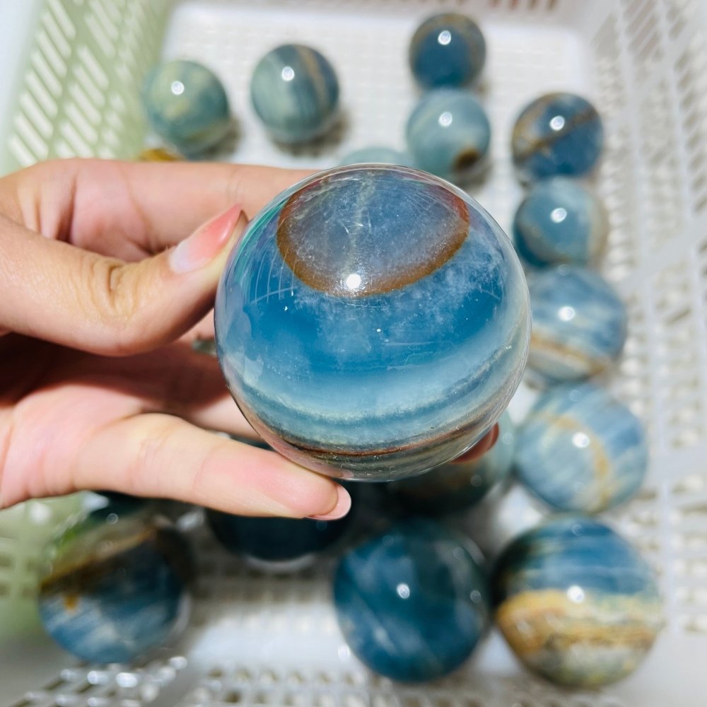 21 Pieces Blue Onyx Sphere Ball -Wholesale Crystals