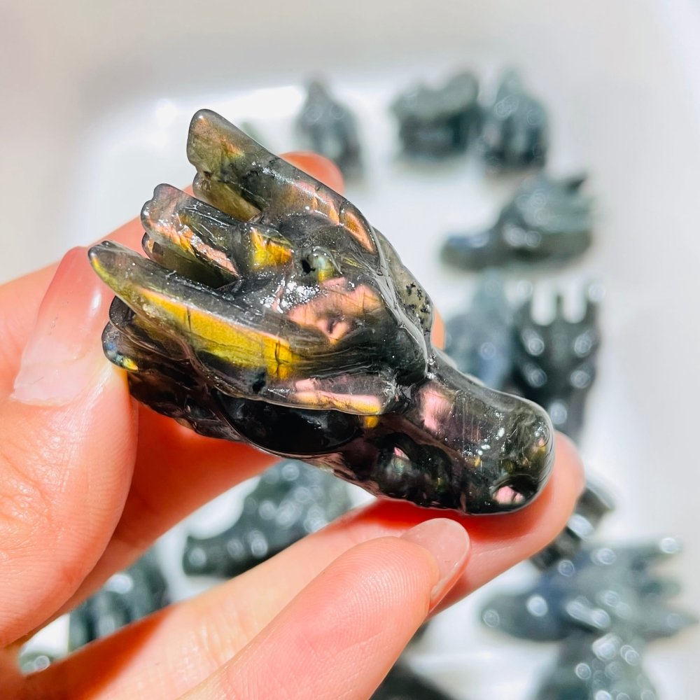 21 Pieces Labradorite Dragon Head Carving -Wholesale Crystals