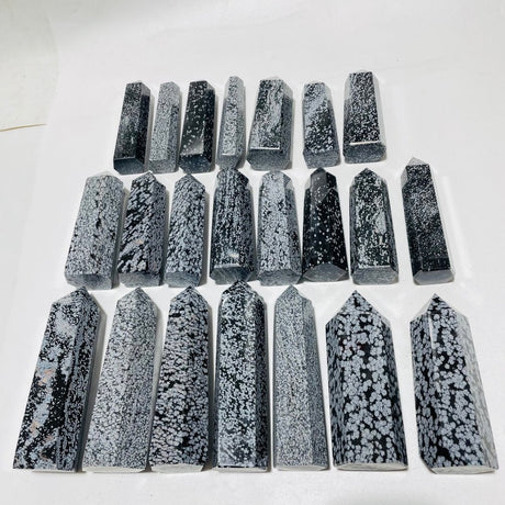 22 Pieces Large Snowflake Obsidian Tower Points -Wholesale Crystals