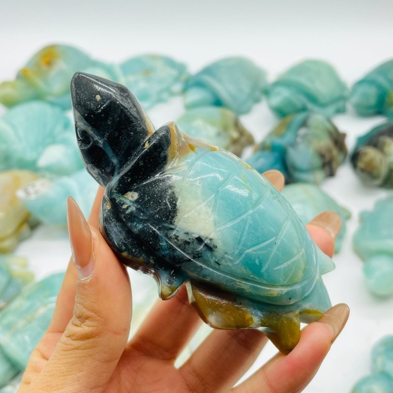24 Pieces Caribbean Calcite Sea Turtle Carving -Wholesale Crystals