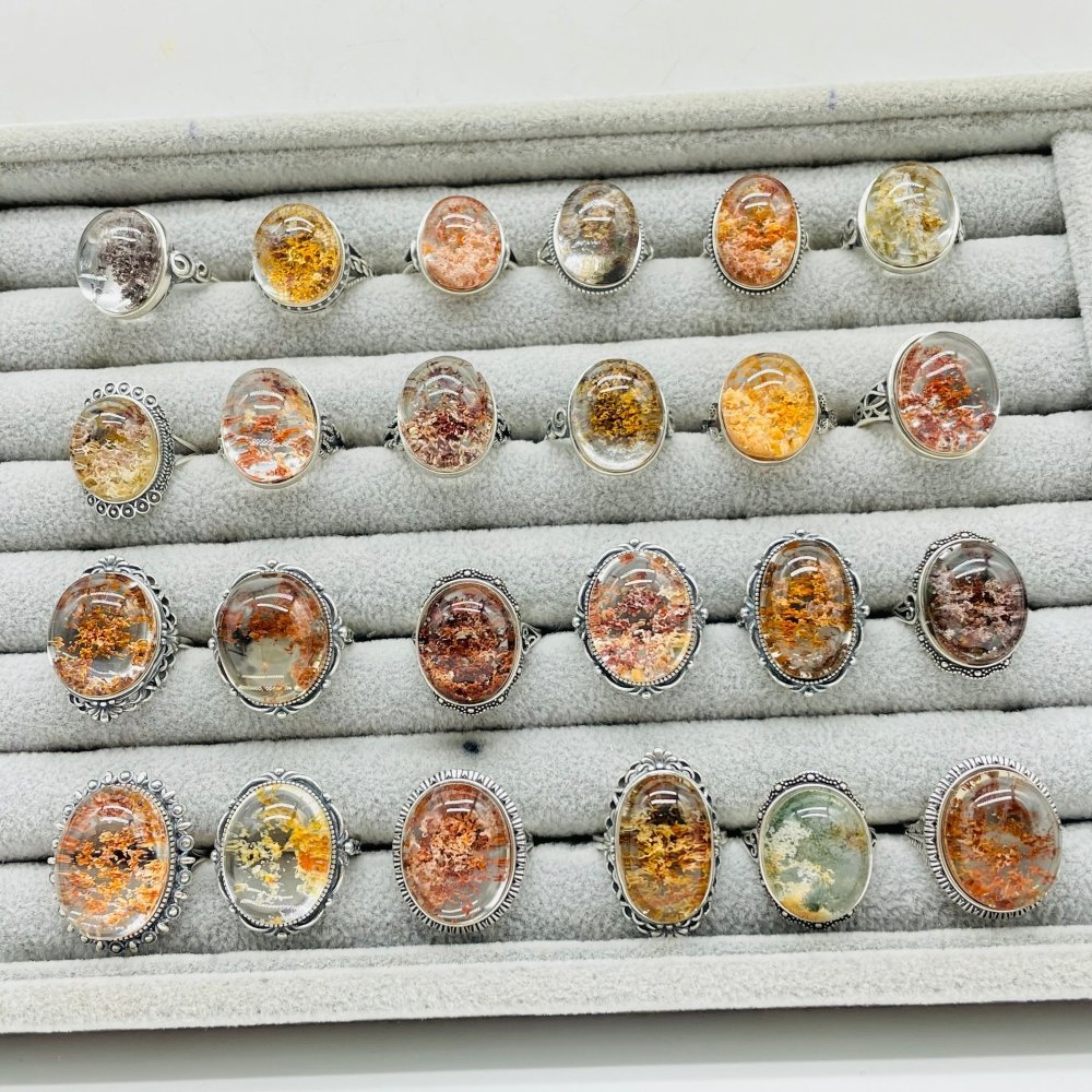 24 Pieces Sterling Silver Garden Quartz High Quality Different Styles Ring -Wholesale Crystals
