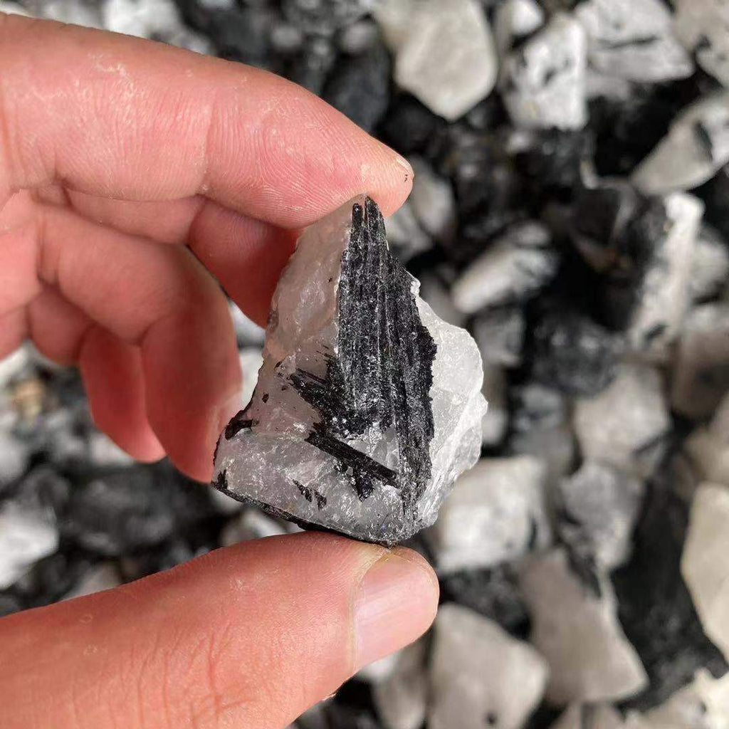 raw black tourmaline with quartz -Wholesale Crystals