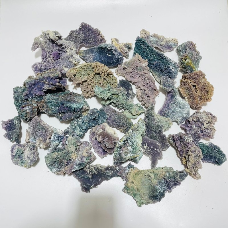 28 Pieces Beautiful Raw Purple Grape Agate Stone Prehnite Stone - Wholesale Crystals