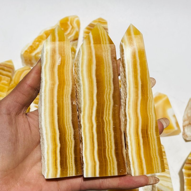 28 Pieces Beautiful Yellow Calcite Points -Wholesale Crystals