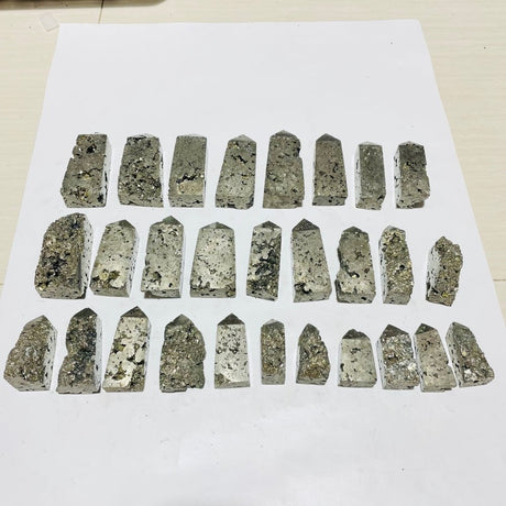 28 Pieces Pyrite Four-Sided Tower Point -Wholesale Crystals