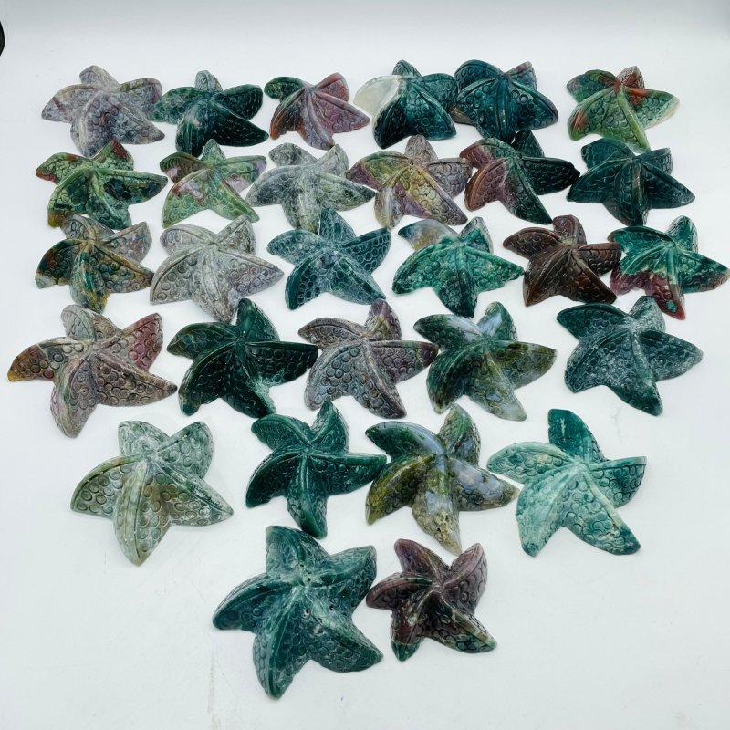 29 Pieces Beautiful Ocean Jasper Starfish Carving -Wholesale Crystals