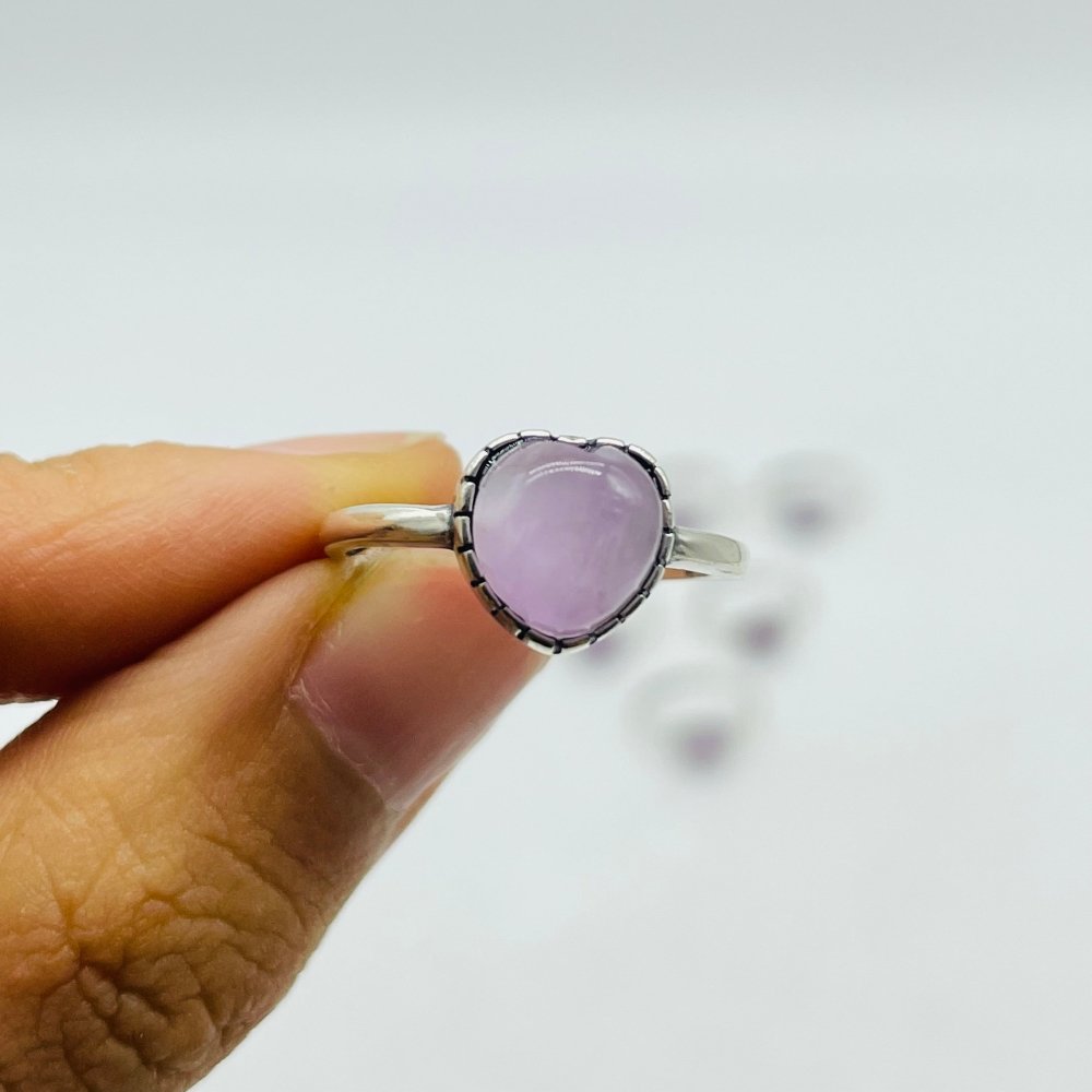 S925 Sterling Silver High Quality Purple Spodumene Ring Wholesale -Wholesale Crystals