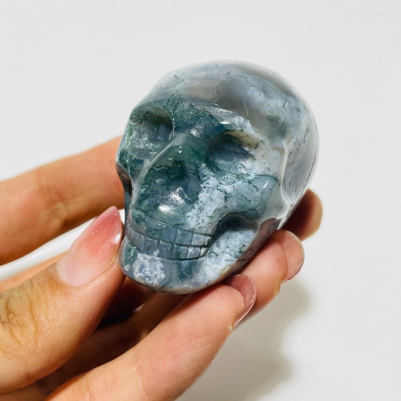 2in Moss Agate Skull Carving Wholesale -Wholesale Crystals