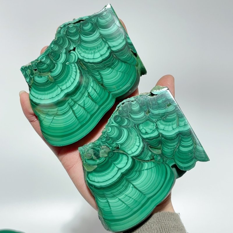 3 Pairs Beautiful Symmetry Malachite Slab -Wholesale Crystals