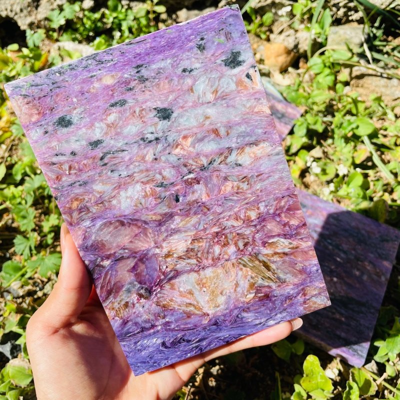 3 Pieces High Quality Charoite Slab -Wholesale Crystals