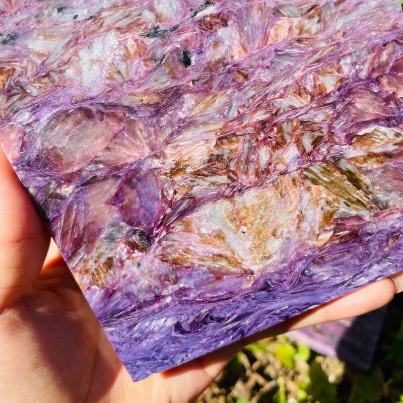 3 Pieces High Quality Charoite Slab -Wholesale Crystals