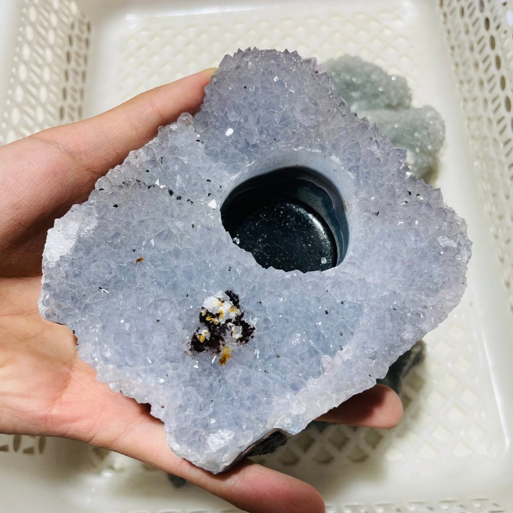 3 Pieces Large Crystal Cluster Candle Holder -Wholesale Crystals