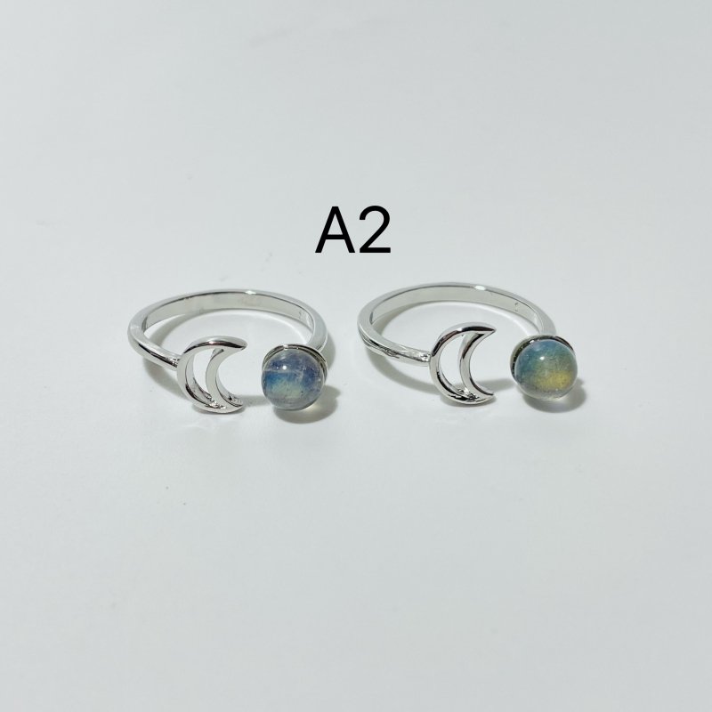 3 Types Labradorite Ring Moon Cat Crown Shape -Wholesale Crystals