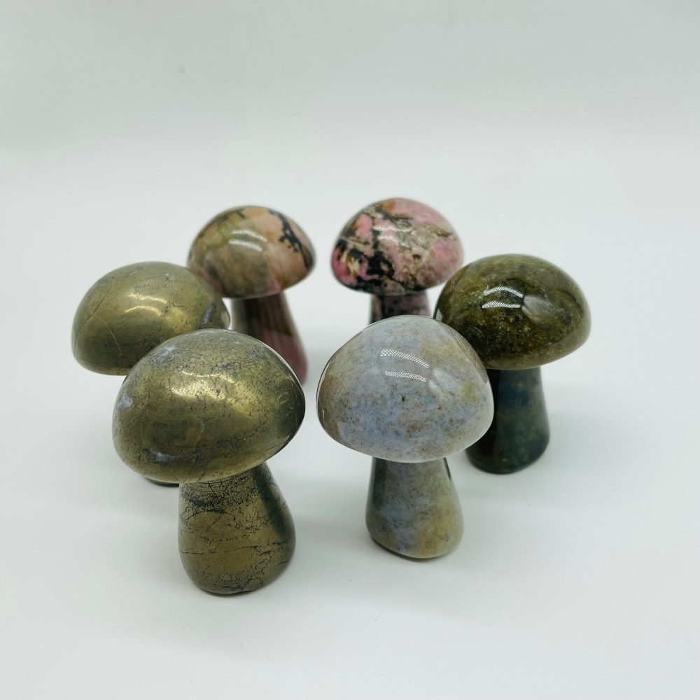 3 Types Mushroom Pyrite & Rhodonite & Ocean Jasper Wholesale -Wholesale Crystals