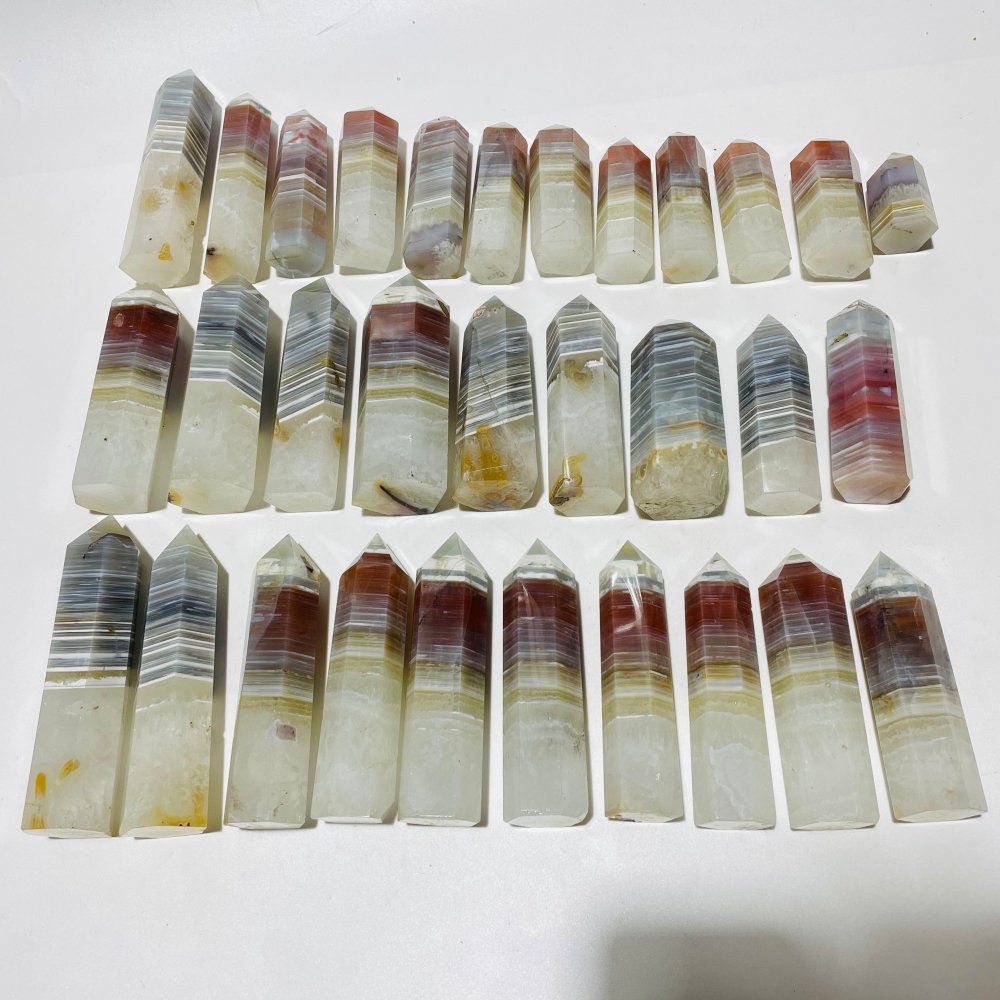 31 Pieces Stripe Agate Points -Wholesale Crystals