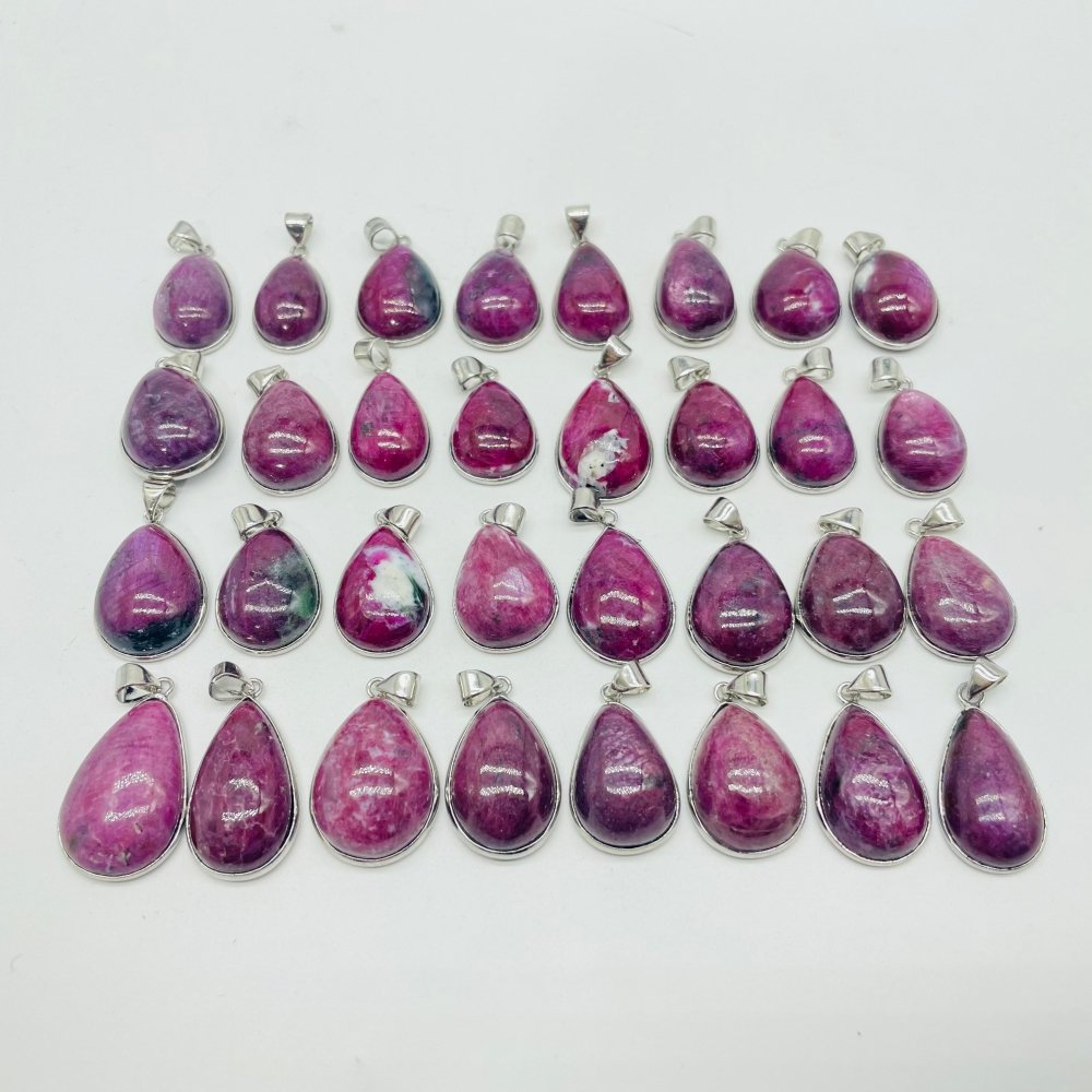 32 Pieces High Quality Ruby Zoisite Pendant Charm -Wholesale Crystals