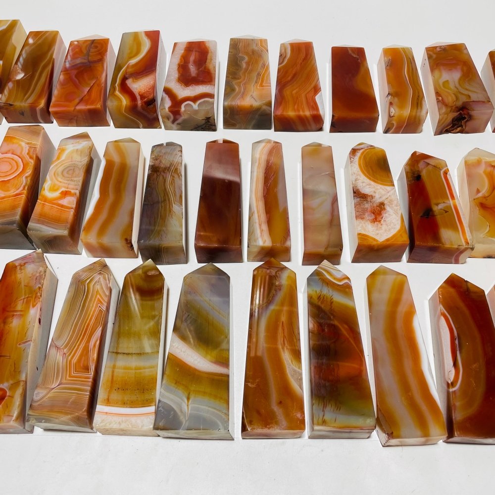 35 Pieces Beautiful Stripe Carnelian Points -Wholesale Crystals