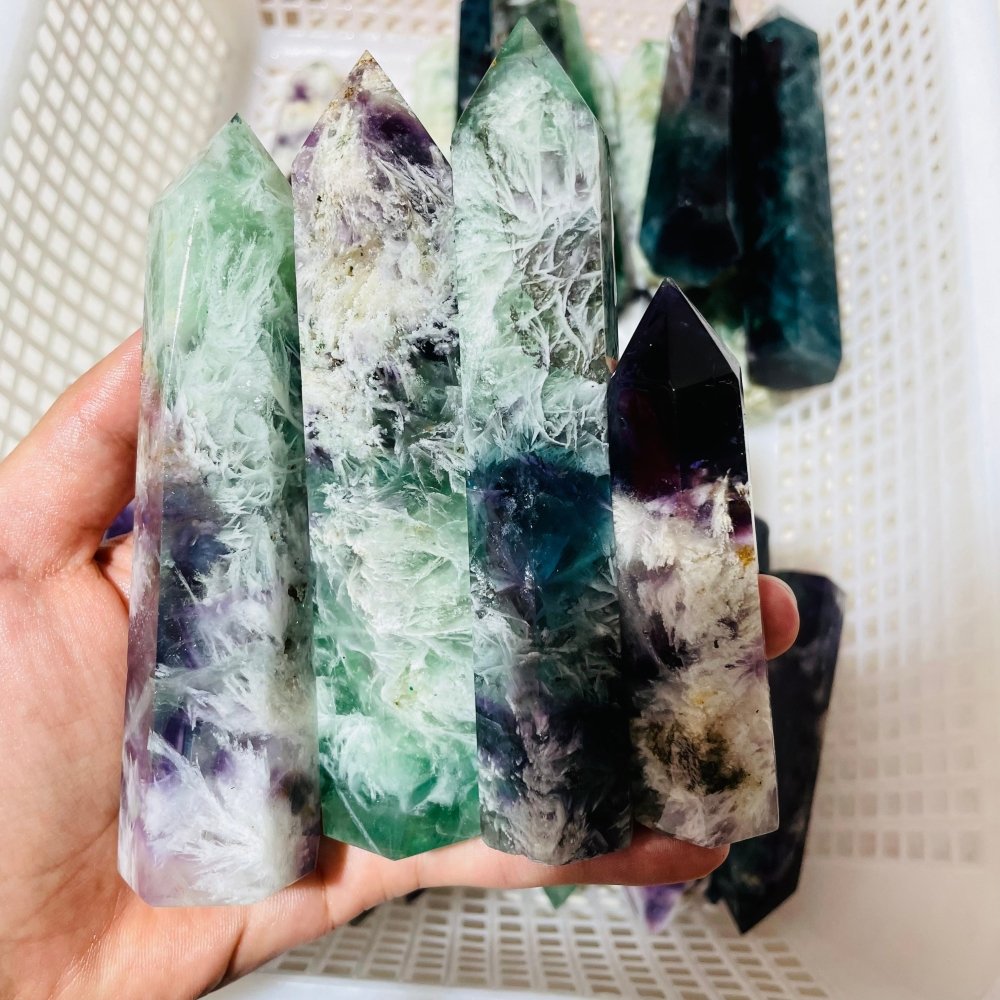 35 Pieces Feather Fluorite Tower Points -Wholesale Crystals