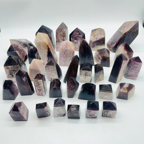 35 Pieces High Quality Purple Lepidolite Tower Points -Wholesale Crystals