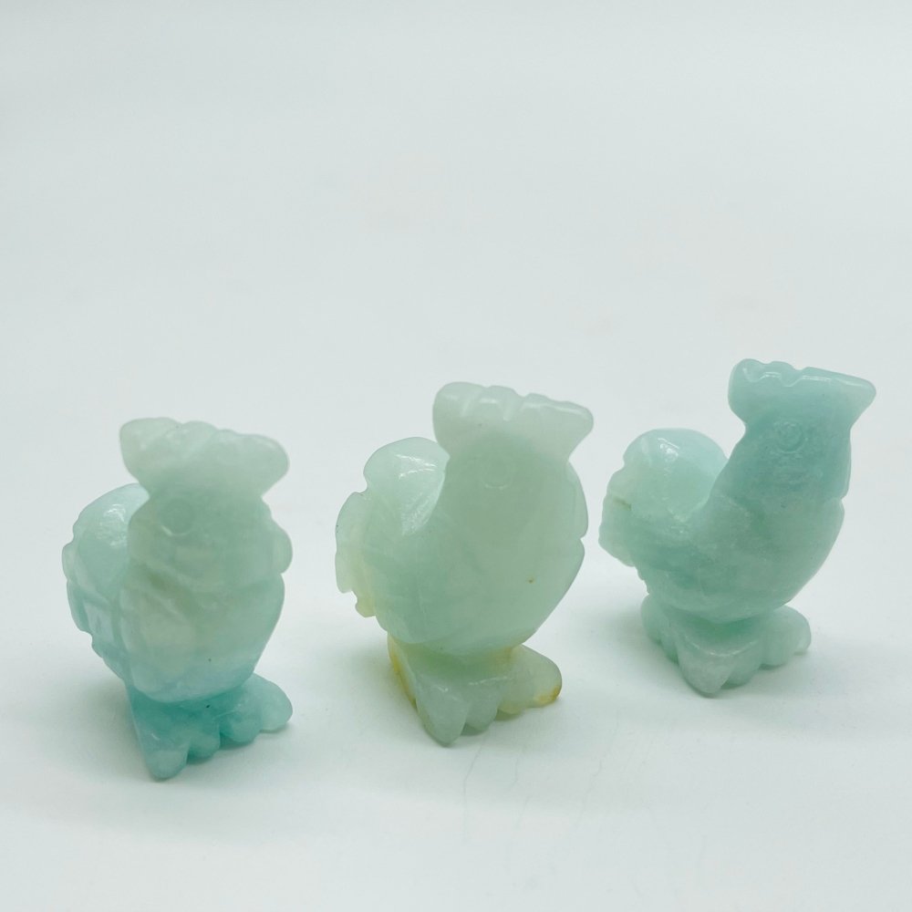 3Types Mini Rooster Chicken Carving Wholesale Caribbean&Green Aventurine -Wholesale Crystals
