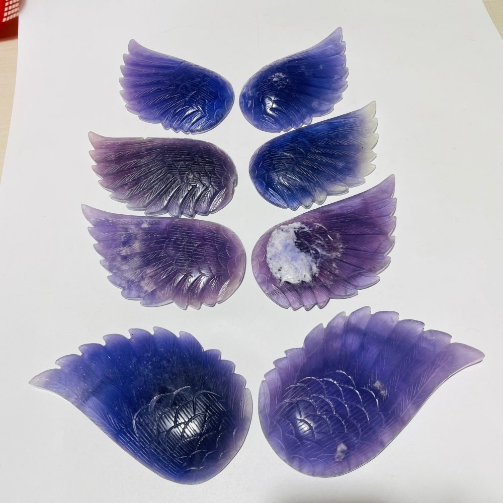 4 Pairs Beautiful Purple Fluorite Angel Wing -Wholesale Crystals