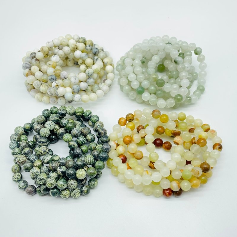 4 Types Bracelet Wholesale Afghanistan Jade Green Zebra White Jade -Wholesale Crystals