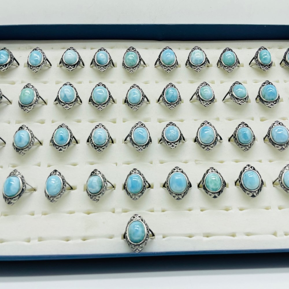 41 Pieces Beautiful Larimar Ring -Wholesale Crystals
