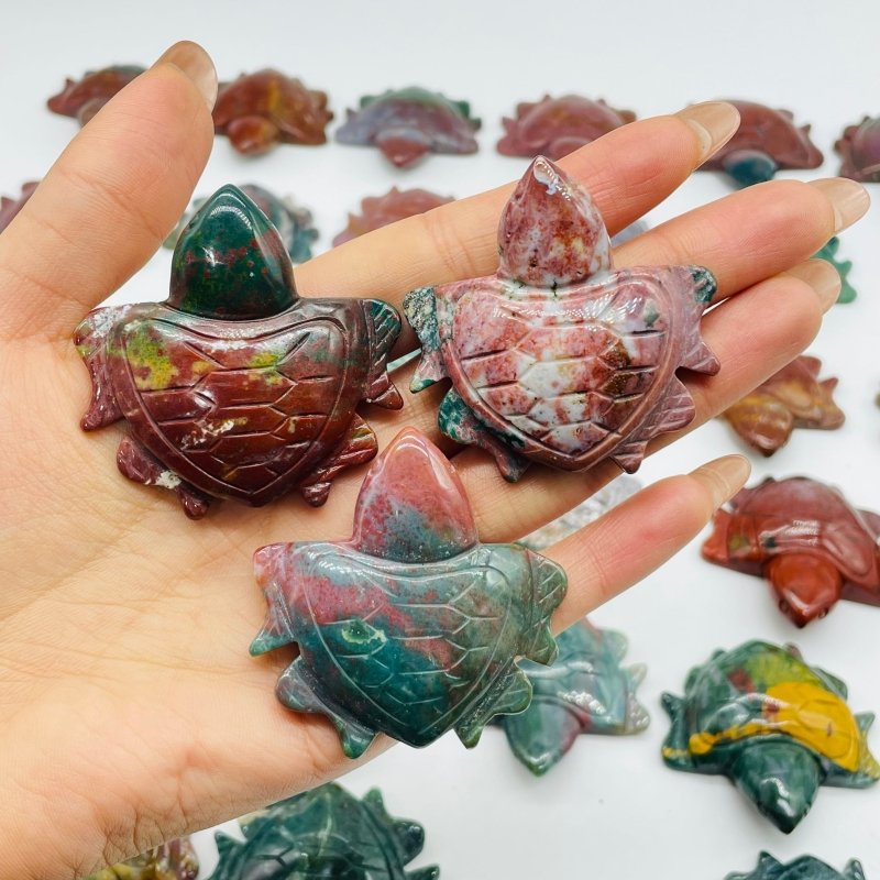 41 Pieces Colourful Ocean Jasper Sea Turtle Carving -Wholesale Crystals
