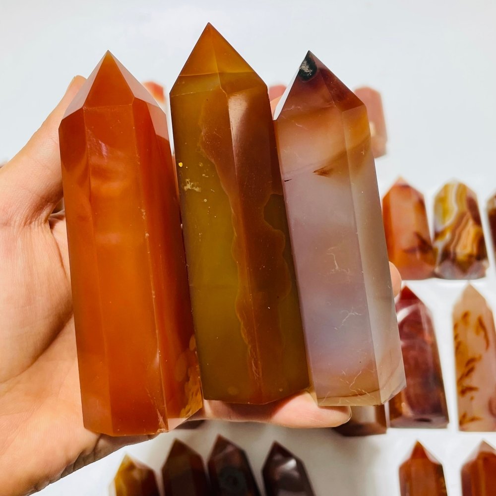 41 Pieces Fat Carnelian Tower Points -Wholesale Crystals
