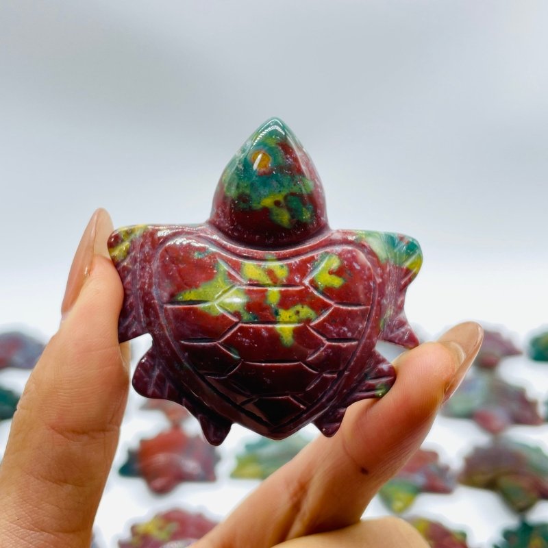 42 Pieces Colourful Ocean Jasper Sea Turtle Carving -Wholesale Crystals