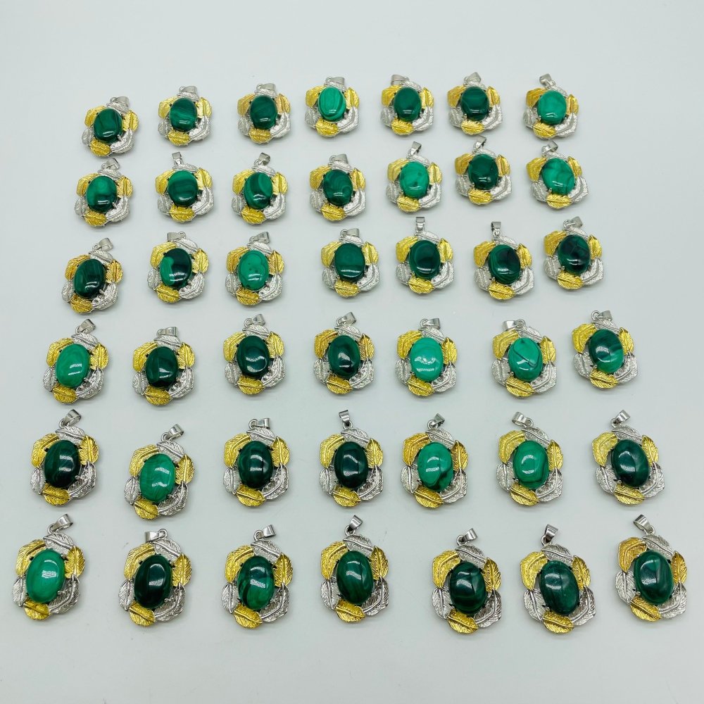 42 Pieces Malachite Charm Pendants -Wholesale Crystals