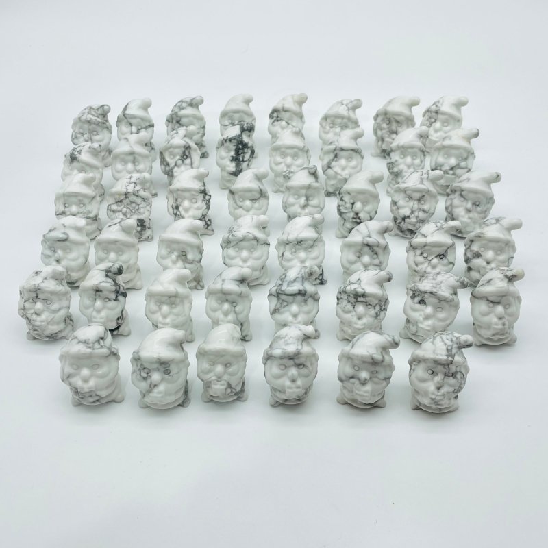 46 Pieces Howlite Christmas Santa Claus Carving Clearance(defective) -Wholesale Crystals