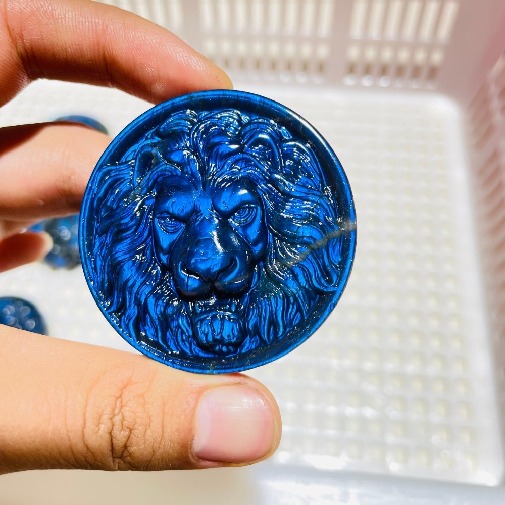 4Pieces High Quality Labradorite Lion Head Carving -Wholesale Crystals