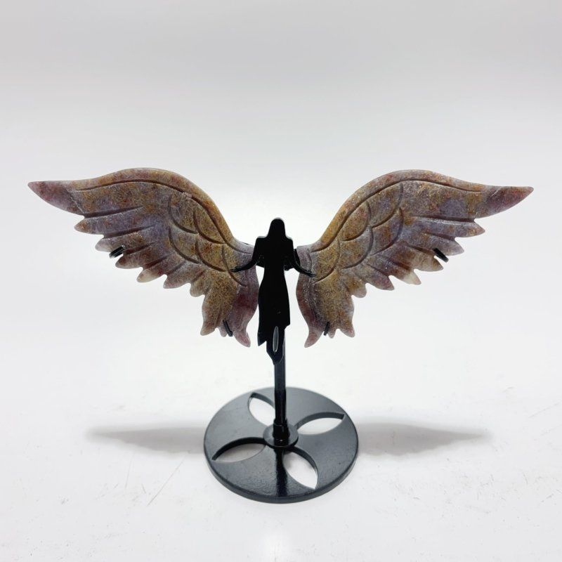 5 Pairs Beautiful Angel Wing With Stand Crazy Agate Golden Hematoid Quartz -Wholesale Crystals