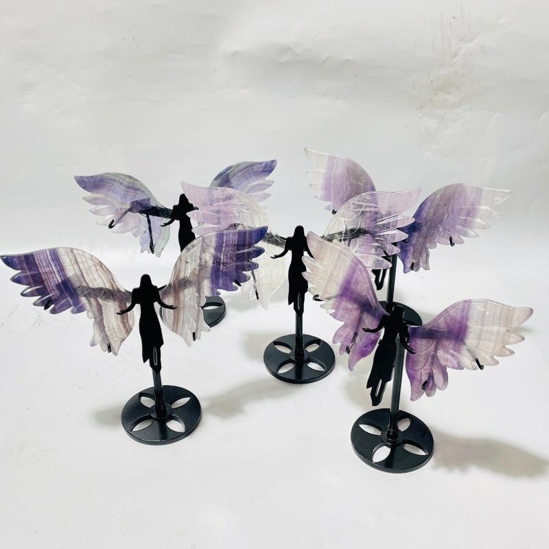 5 Pairs Beautiful Small Fluorite Angel Wing With Stand -Wholesale Crystals