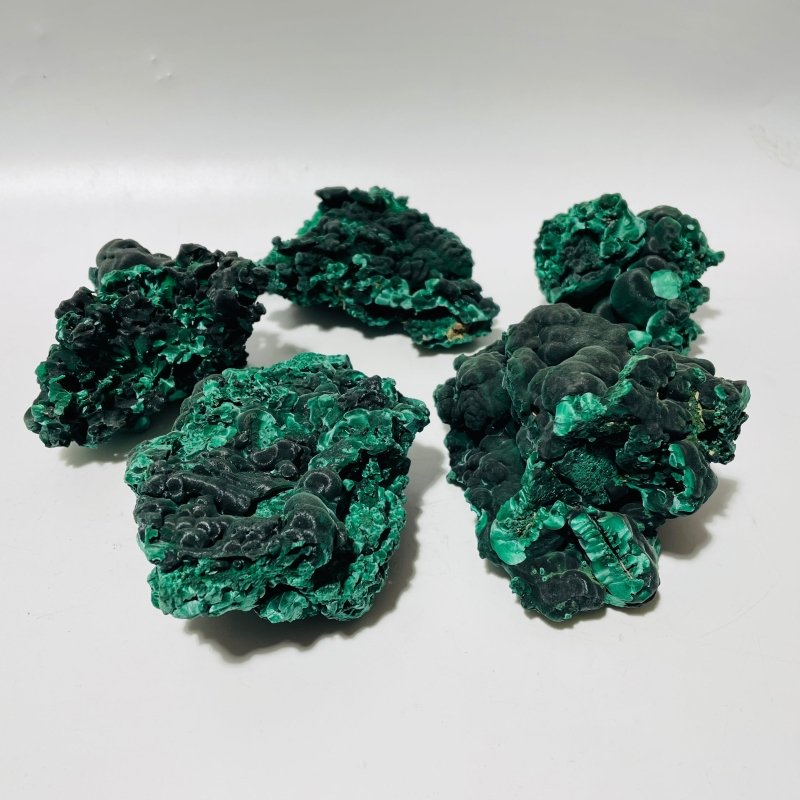 5 Pieces High Quality Raw Malachite Specimen -Wholesale Crystals