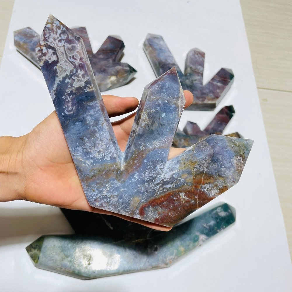 5 Pieces Ocean Jasper Cluster Carving -Wholesale Crystals