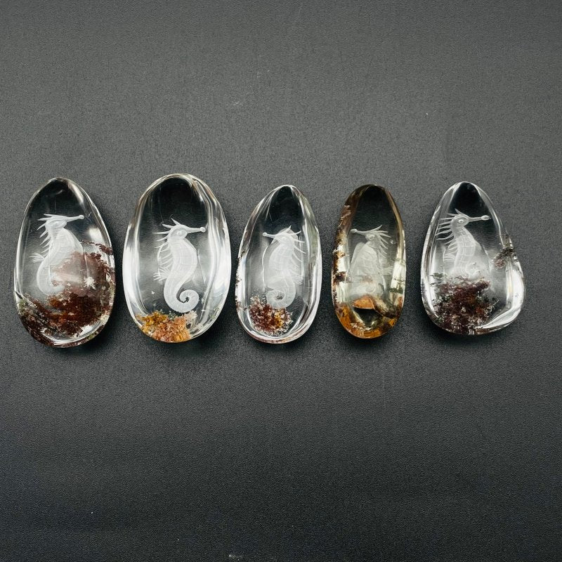 5 Pieces Seahorse Garden Quartz Inner Scene Carving -Wholesale Crystals